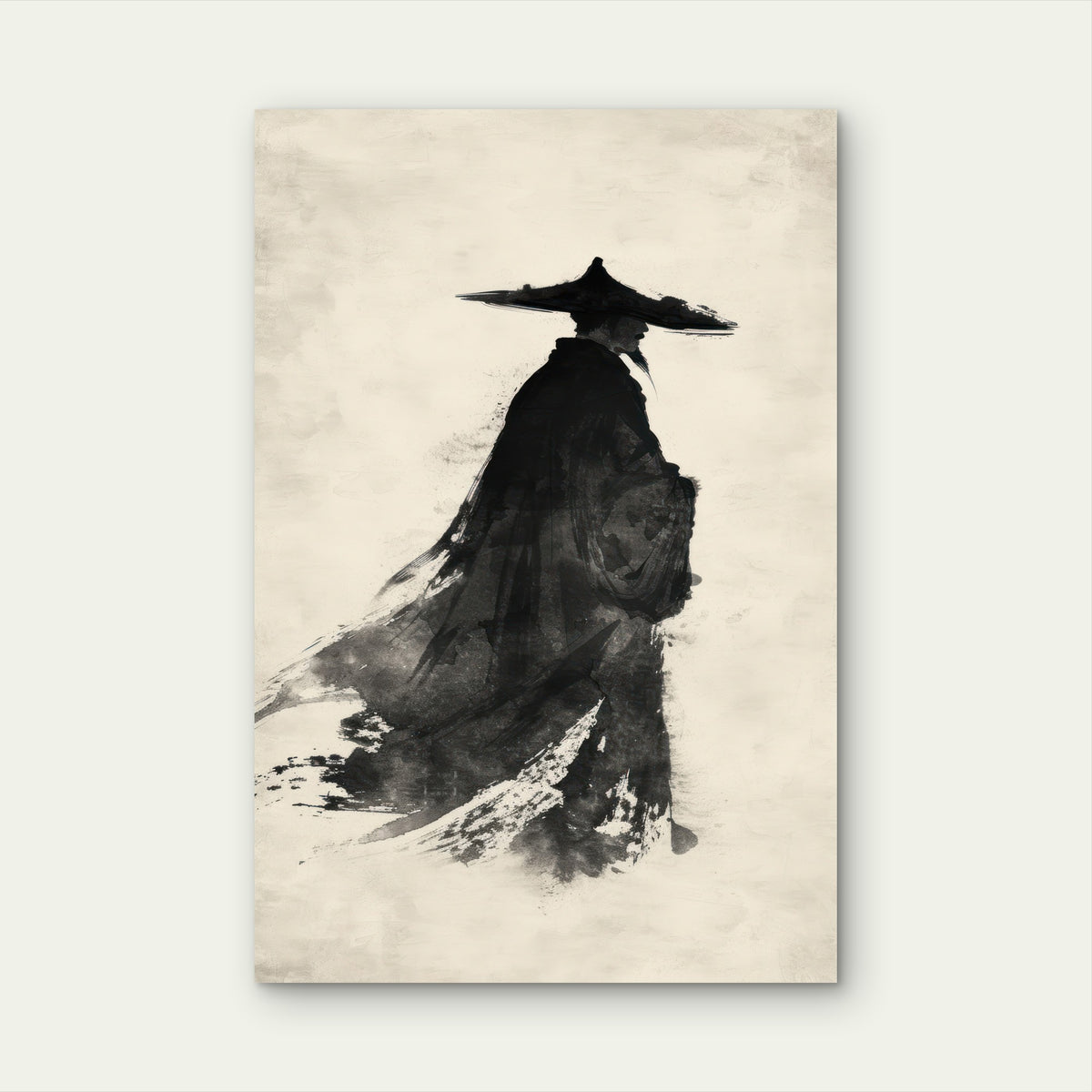 Traditional Japanese Ronin Illustration 60x90cm Metal Print Ready to Hang