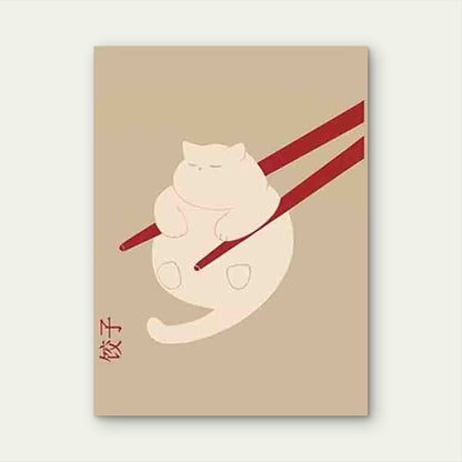 Cat Dumpling Art Metal Print Ready to Hang