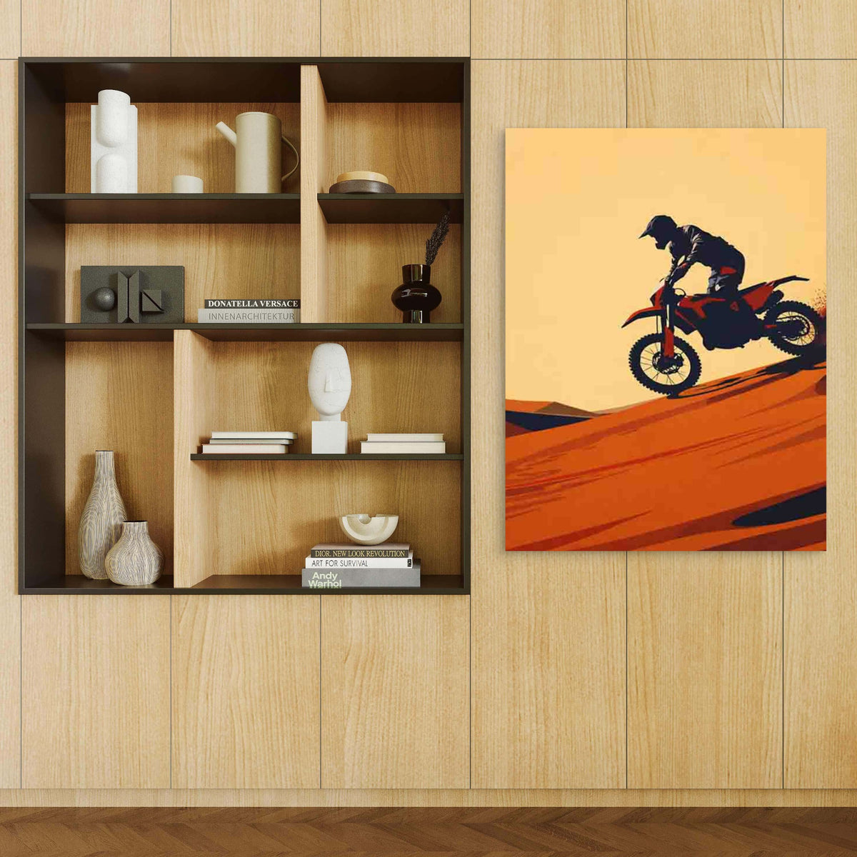 Retro Desert Rider 60x90cm Metal Print Ready to Hang