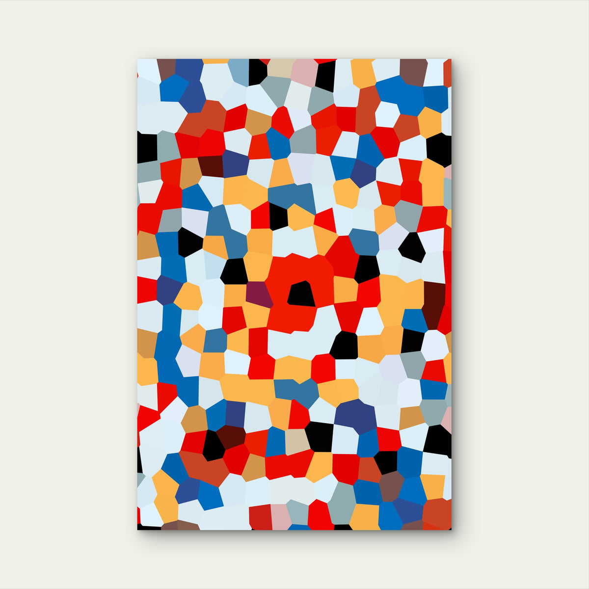 Colorful Abstract Mosaic Like Pattern 40x60cm Metal Print Ready to Hang