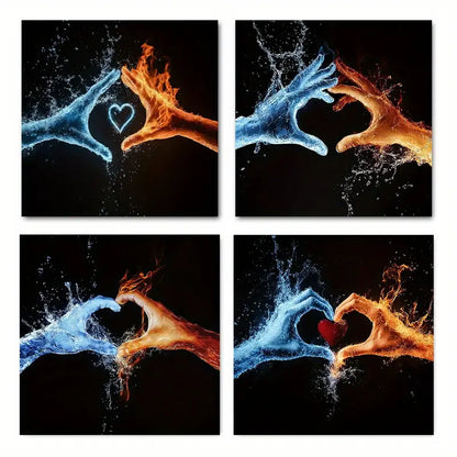 4pcs  Beautiful Love Theme Elegant  BL Wall Art Canvas Framed