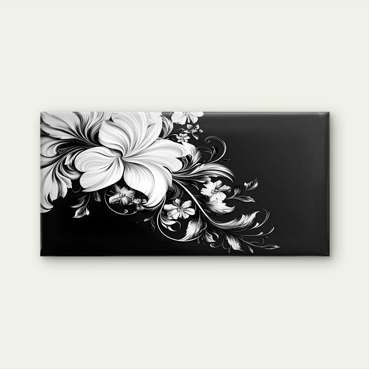 Blossoms In The Dark Wall Art Canvas Office Home Room Framed 120x60cm