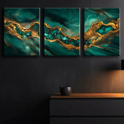 3pcs Aerial Photography Style Metal Print Ready to Hang Art