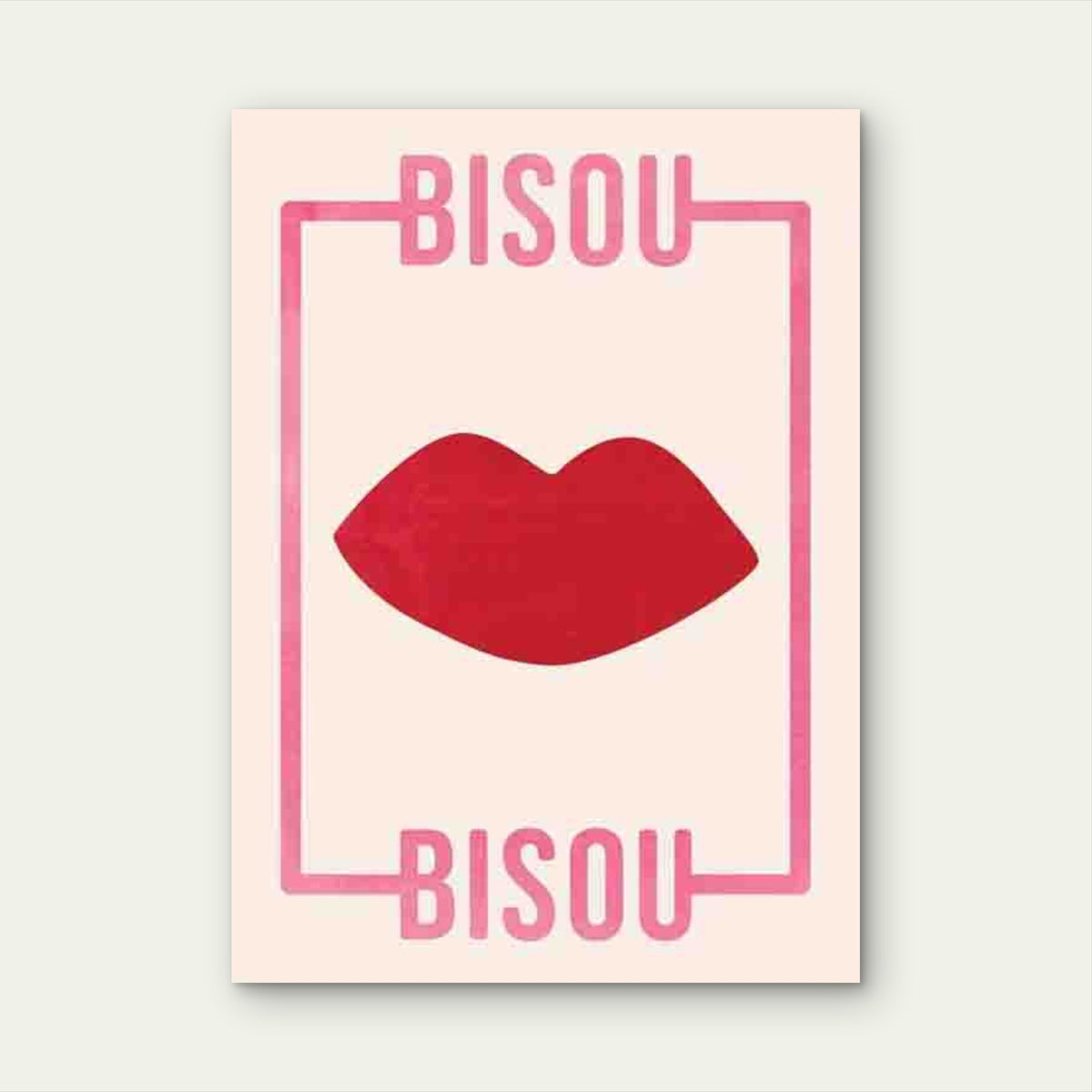 Minimalist Featuring Red Lips 60x90cm Metal Print Ready to Hang