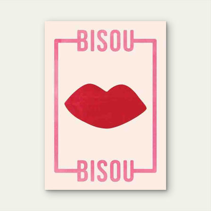 Minimalist Featuring Red Lips 60x90cm Metal Print Ready to Hang