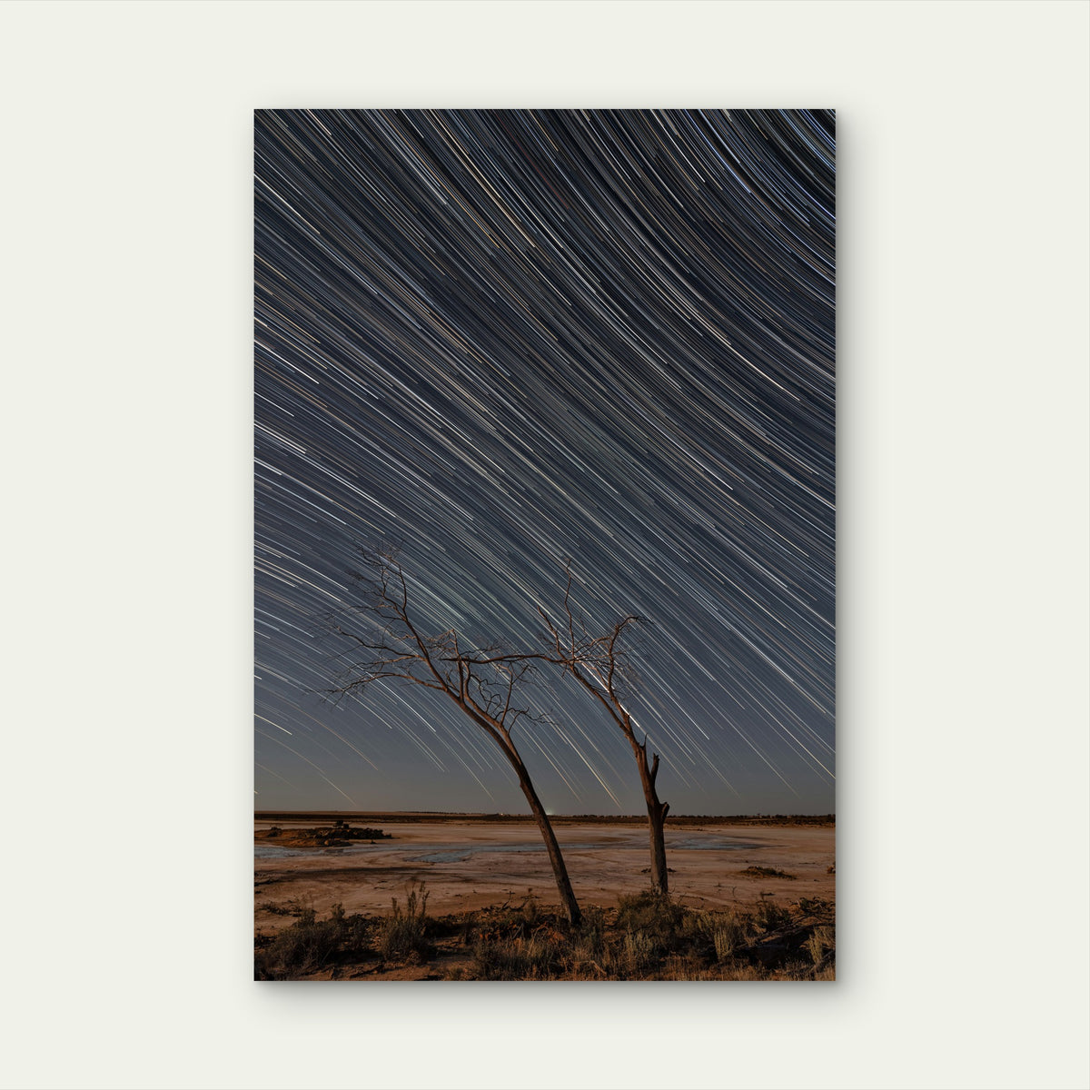 Star Trails Arc Across the Night Sky 40x60cm Metal Print Ready to Hang