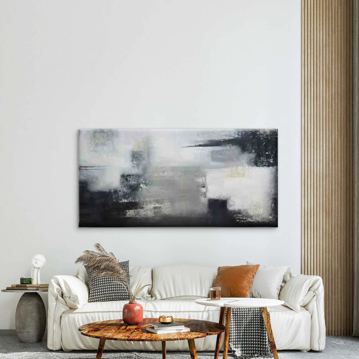 Featuring an Abstract Grunge Wall Art Canvas Office Home Room Framed 120x60cm
