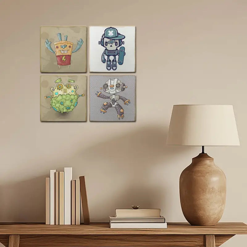 4pcs Robbort Wall Art Canvas Framed