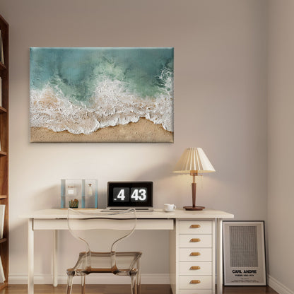 Neutral Colored Waves Sandy Beach Wall Art Decor 100% Australian Made