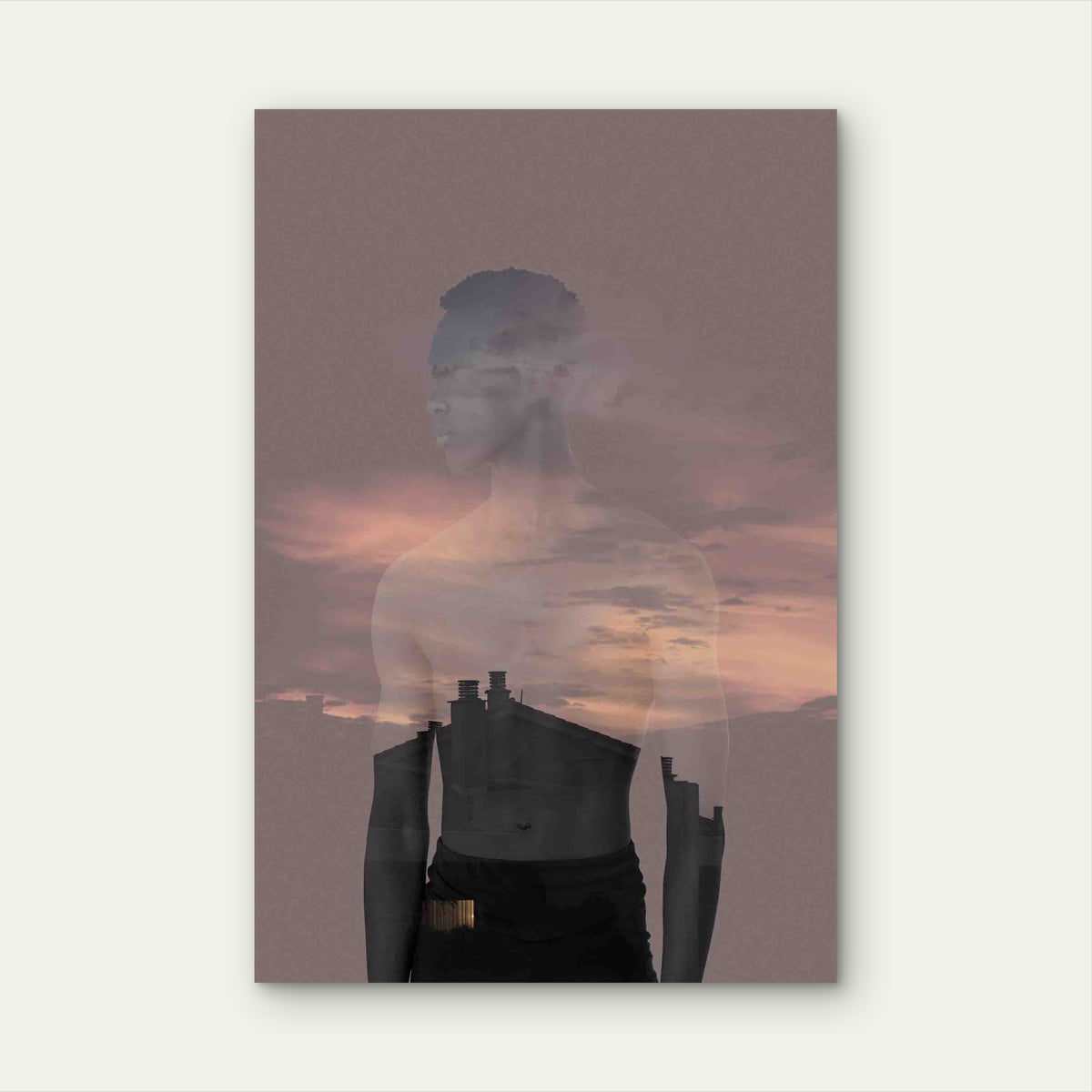 Medium Shot Human Silhouette And Nature Metal Print Ready to Hang