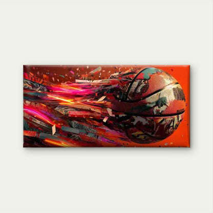 Abstract Basketball Explosion Wall Art Canvas Office Home Room Framed 120x60cm
