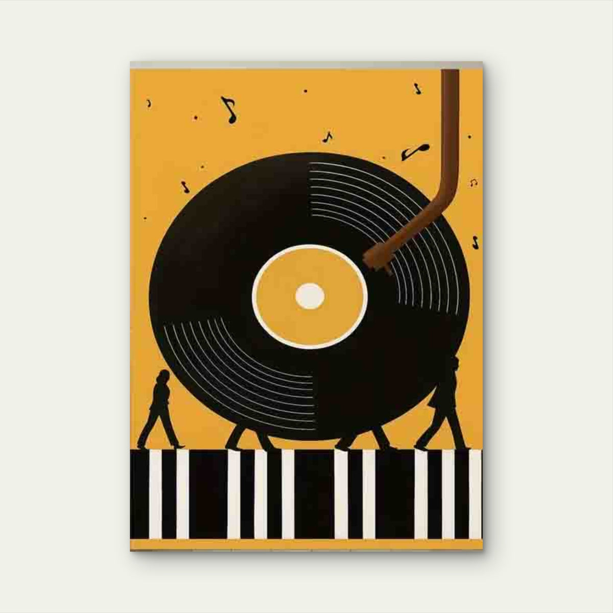 Vinyl Record Music Theme Art Metal Print Ready to Hang