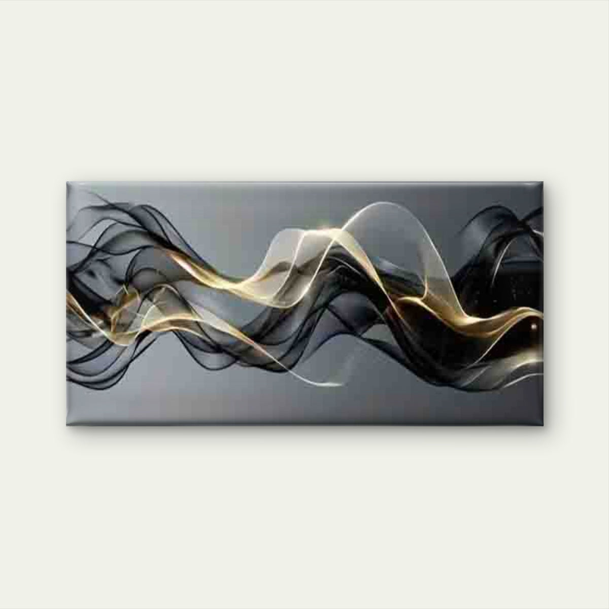 Abstract Dark Tone Waves Wall Art Canvas Office Home Room Framed 120x60cm