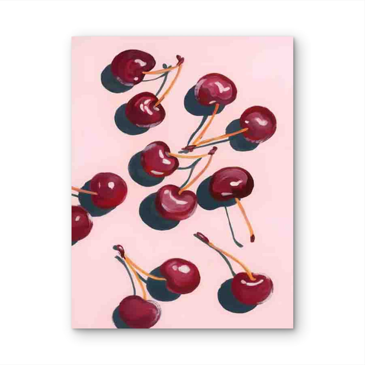 Red Cherry Artwork 40x60cm Metal Print Ready to Hang