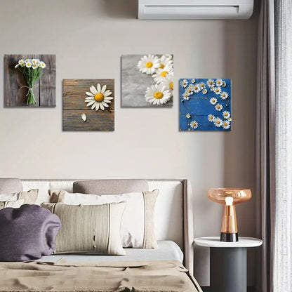 4pcs Magnolia Flower Canvas Print Wall Art Canvas Framed