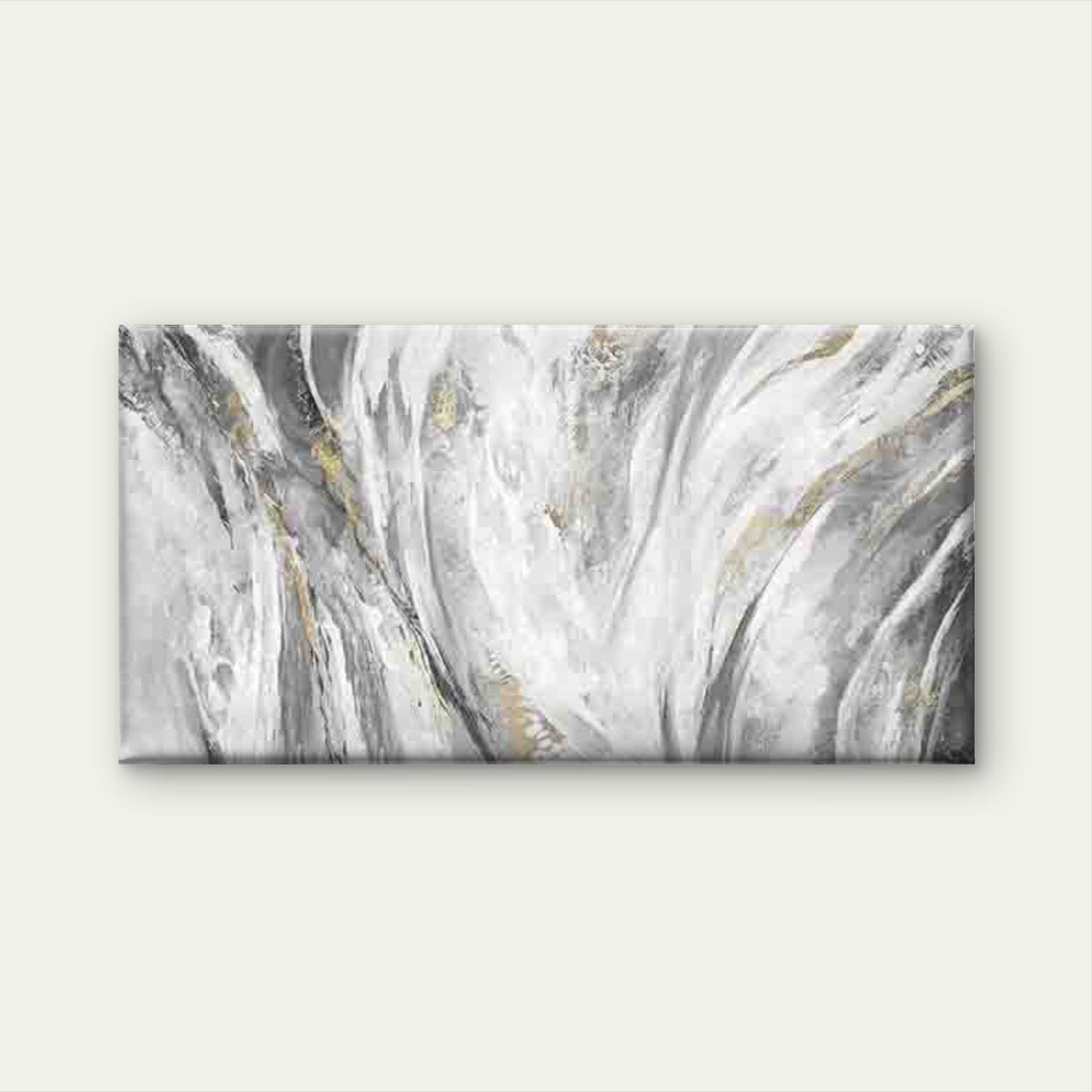 Abstract Art with Golden Accent Wall Art Canvas Office Home Room Framed 120x60cm