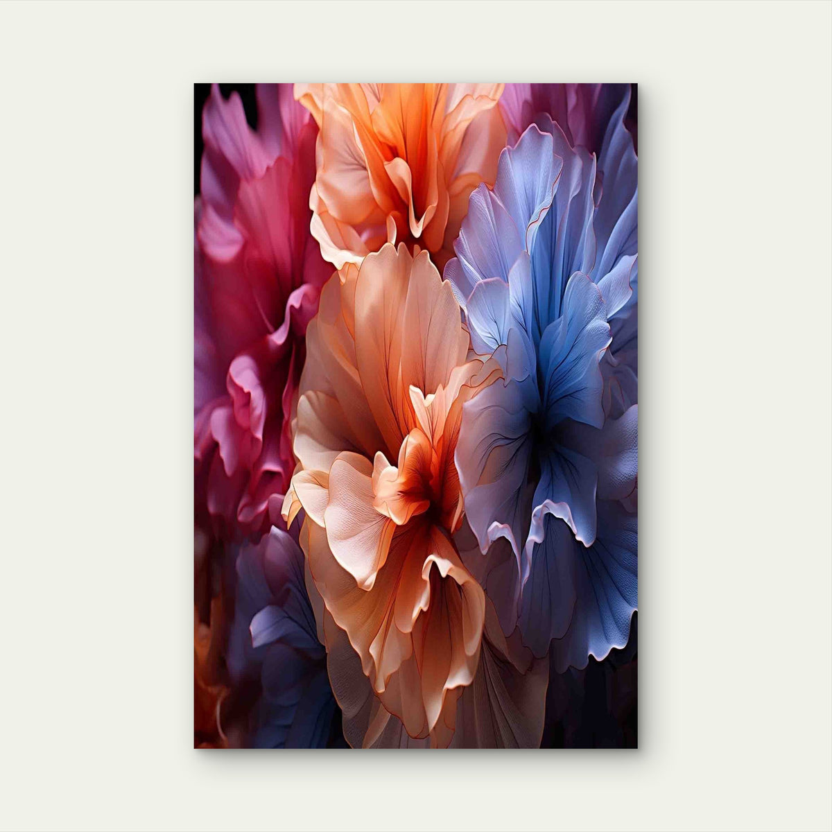Vibrant Petals In Bloom 60x90cm Metal Print Ready to Hang