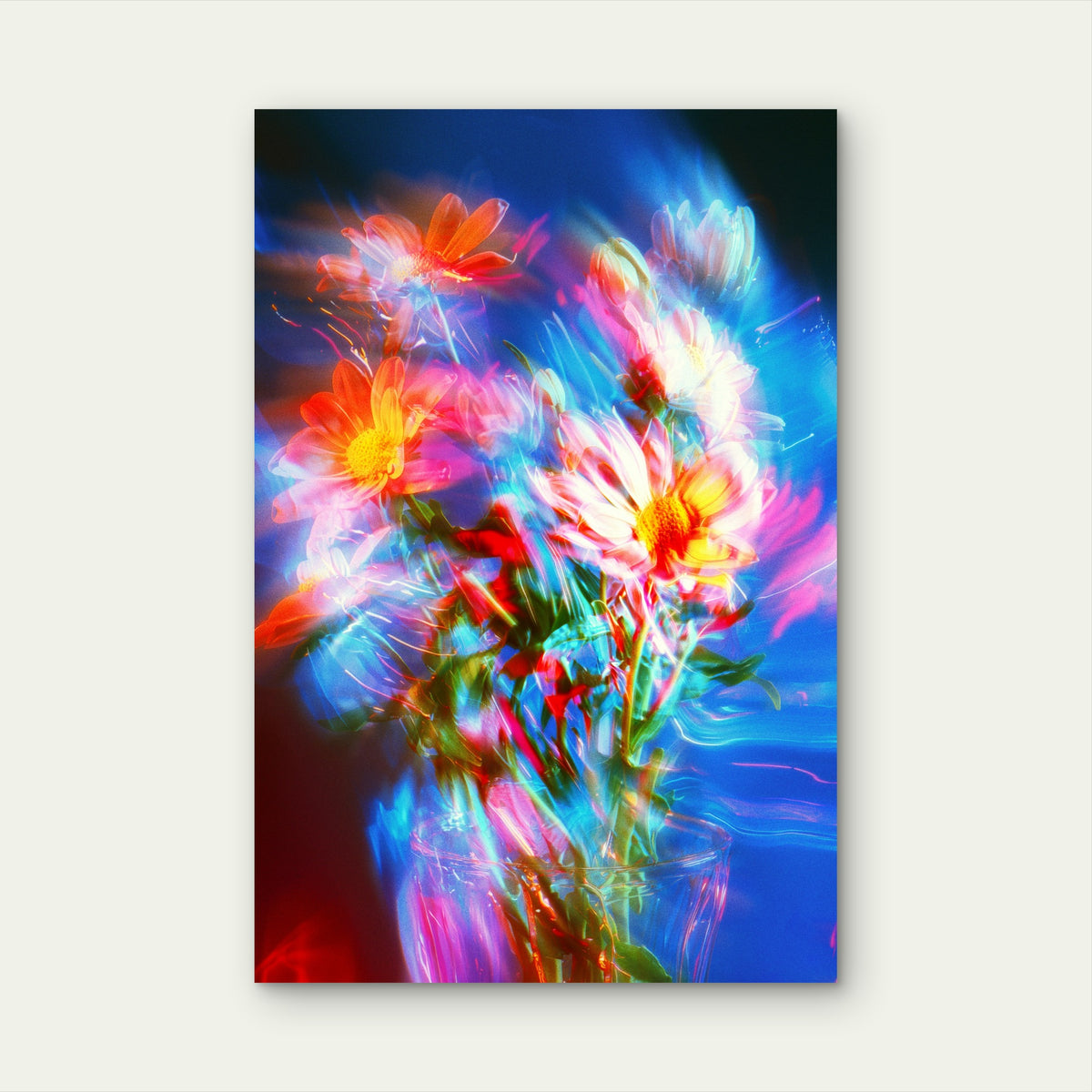 Abstract Floral Bouquet with Motion Blur Metal Print Ready to Hang
