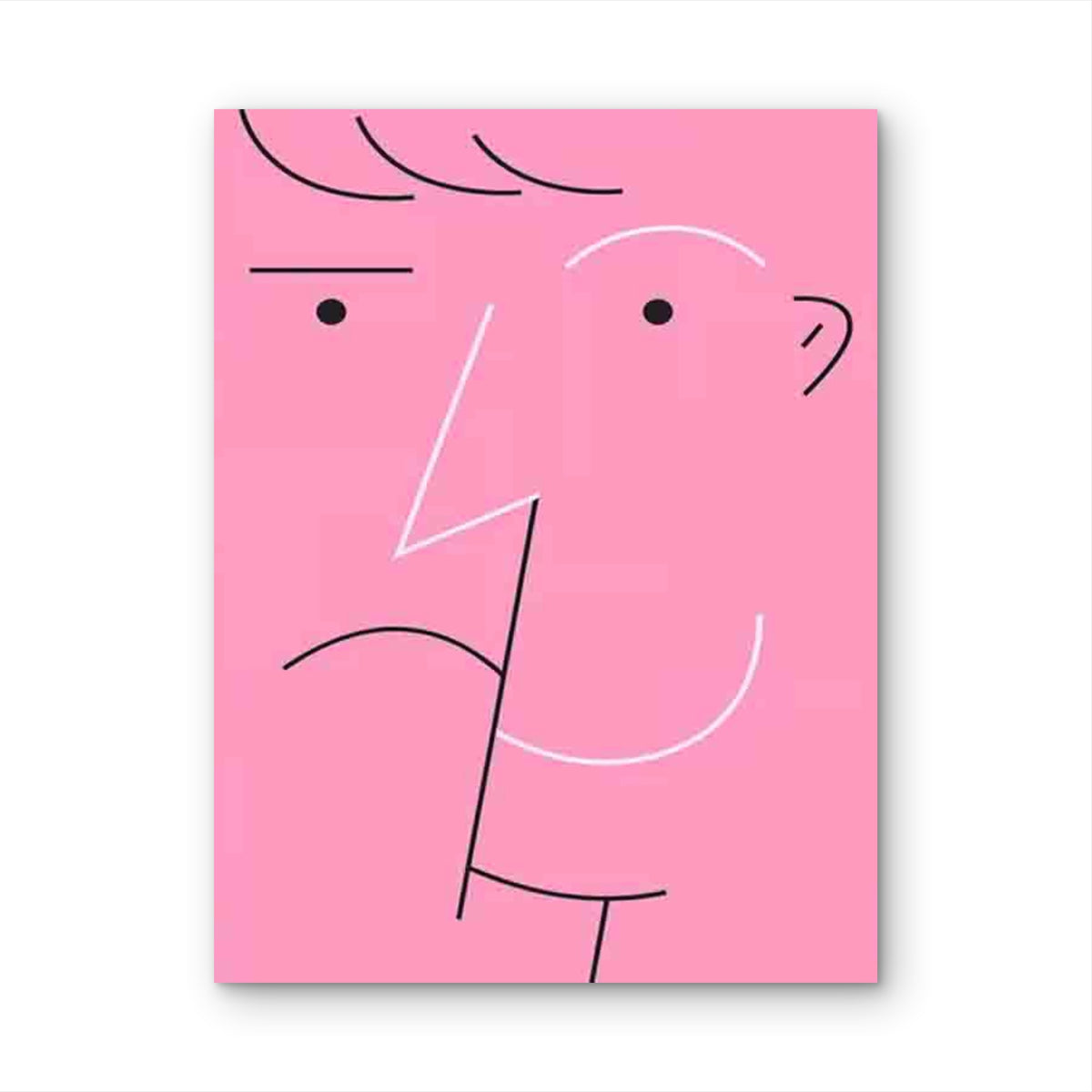 Abstract Pink Face 60x90cm Metal Print Ready to Hang