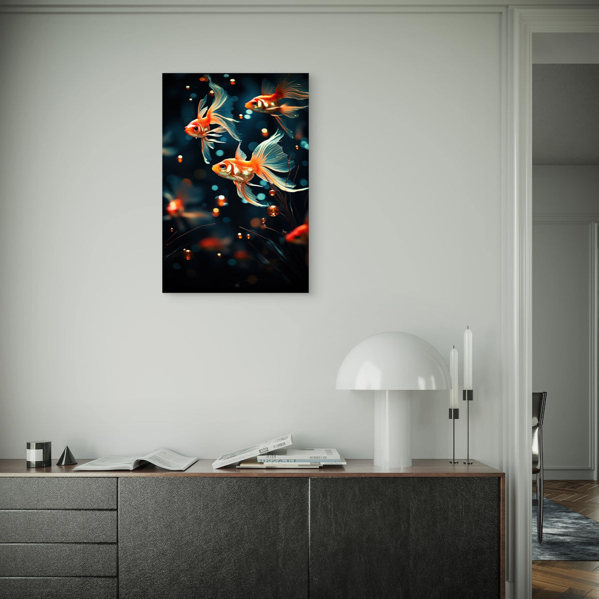 Cute Fish Underwater 40x60cm Metal Print Ready to Hang