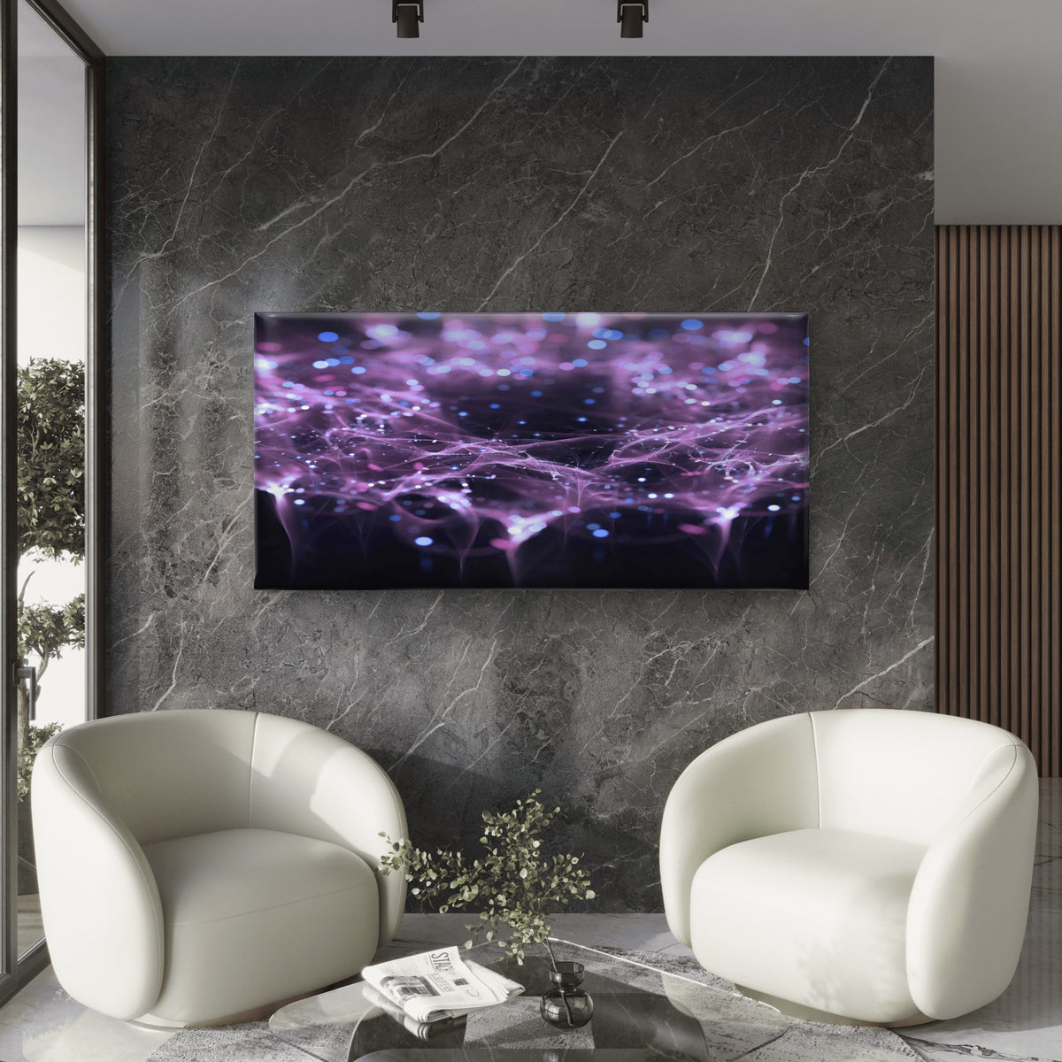 Neural Network Illustration Wall Art Canvas Office Home Room Framed 120x60cm