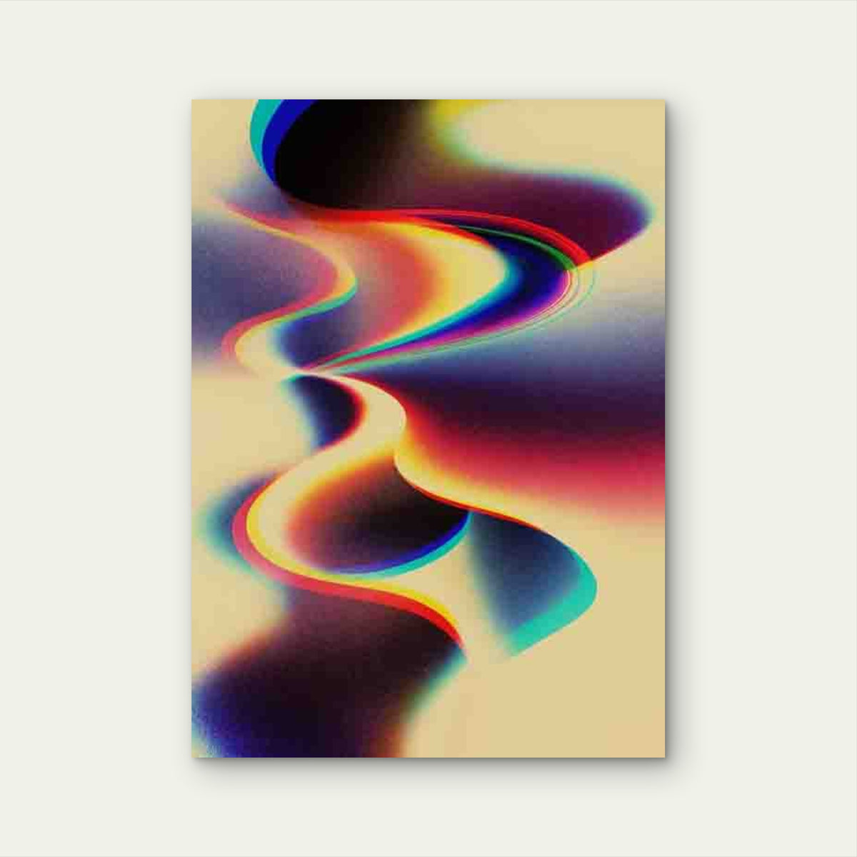 Abstract Colorful Wave Metal Print Ready to Hang