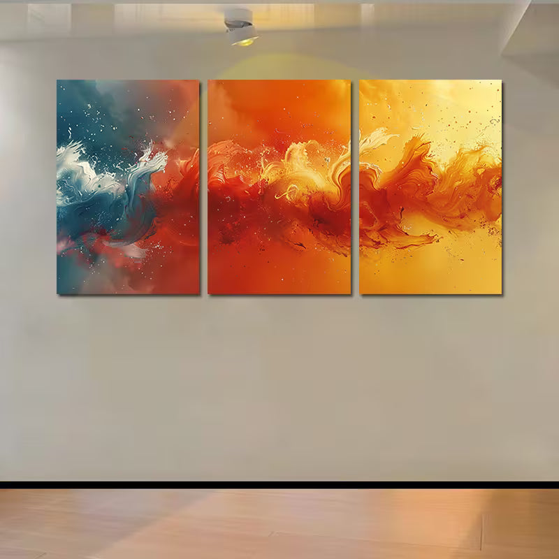 3pcs Colorful Fluid Design Wall Art Set Canvas Framed 40x60cm - High Quality Print 100% Australian Made Wall Canvas Ready to Hang