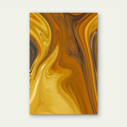 Swirling Patterns in Golden Hues Design 40x60cm Metal Print Ready to Hang