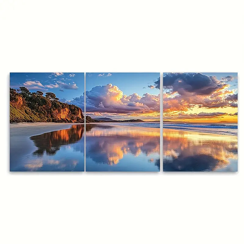 3pcs Byron Bay Cape Walking Track Australia Wall Art Set Canvas Framed 60x90cm - High Quality Print 100% Australian Made Wall Canvas Ready to Hang