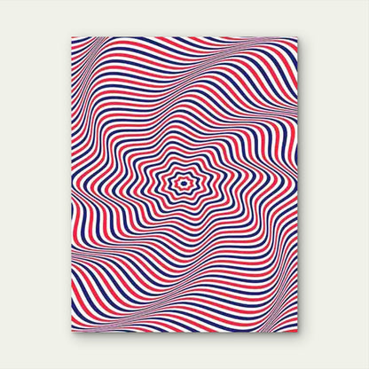 Abstract Wavy Line Metal Print Ready to Hang