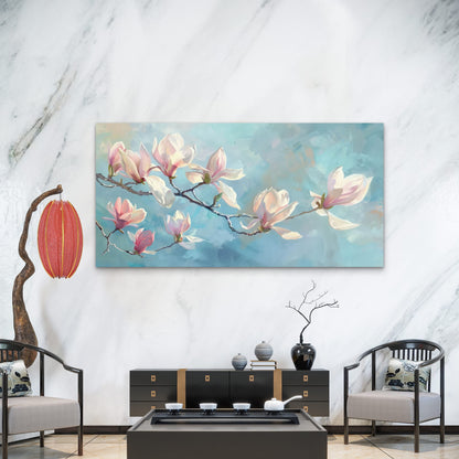 Spring Morning Floral Haze Wall Art Canvas Office Home Room Framed 120x60cm