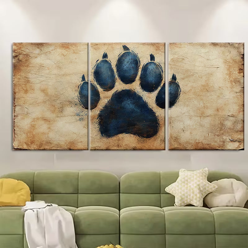 3pcs Animal Paw Cat Dog Lovers Metal Print Ready to Hang Art