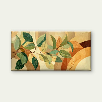 Warm Tones Leafy Decor Wall Art Canvas Office Home Room Framed 120x60cm