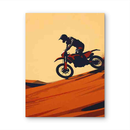 Retro Desert Rider 60x90cm Metal Print Ready to Hang