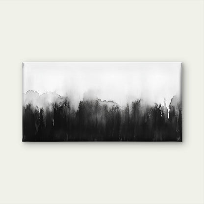 Minimalist Black Ink Abstract Wall Art Canvas Office Home Room Framed 120x60cm