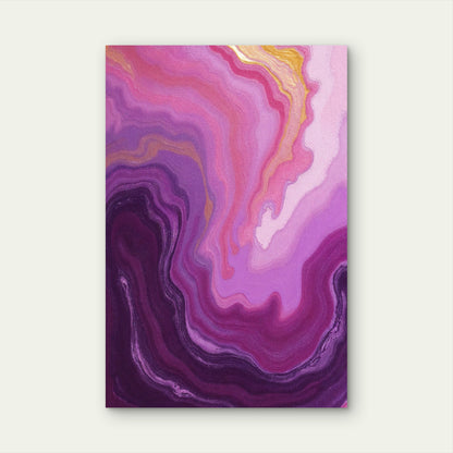 Abstract Liquid Marble in Purple, Pink, and Gold 40x60cm Metal Print Ready to Hang