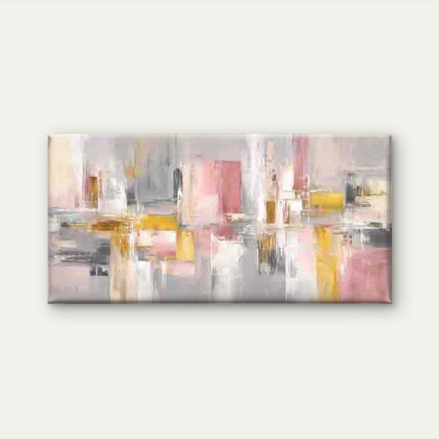 Abstract Geometric Pink Golden Wall Art Canvas Office Home Room Framed 120x60cm