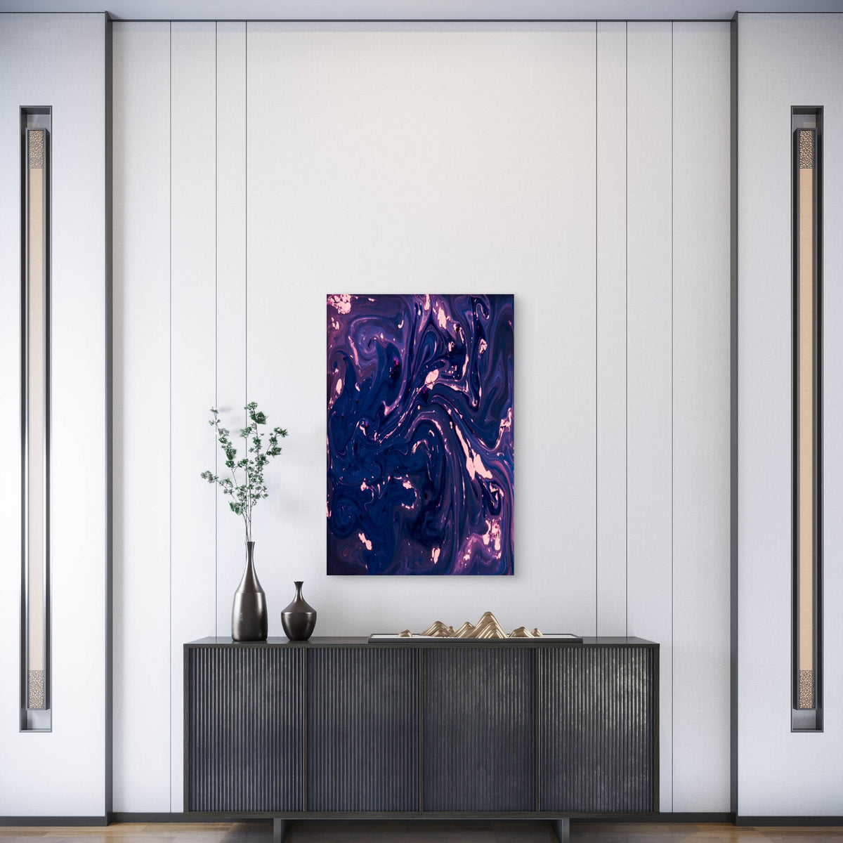 Colorful Marble Effect Background 60x90cm Metal Print Ready to Hang
