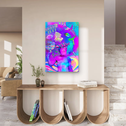 Psychedelic Dream Of The Ancient Bust 60x90cm Metal Print Ready to Hang