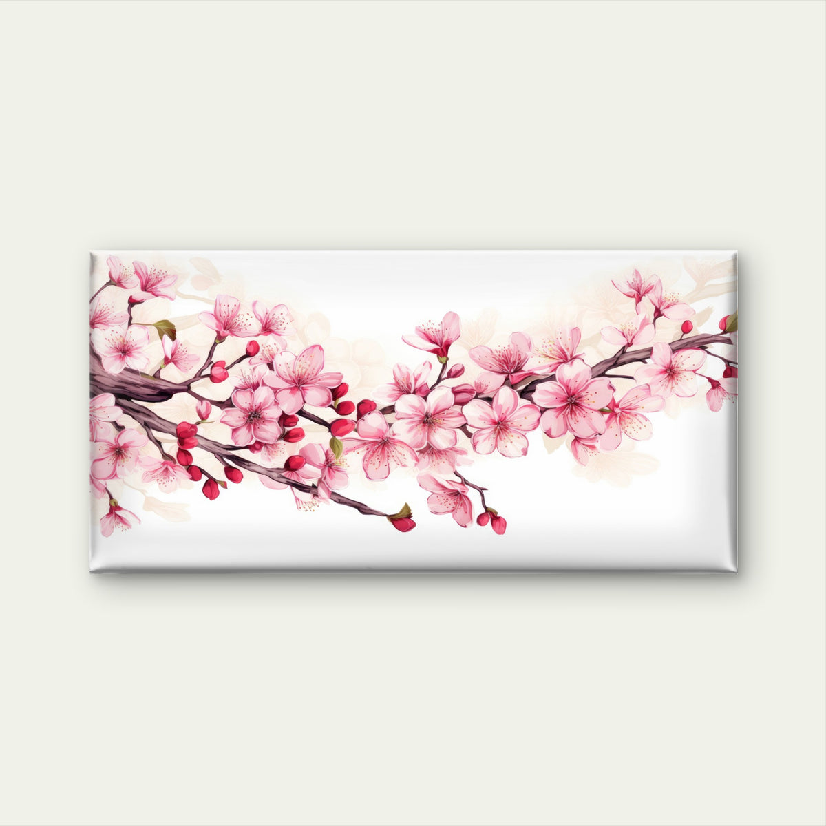 Pink Cherry Blossom Branch Wall Art Canvas Office Home Room Framed 120x60cm