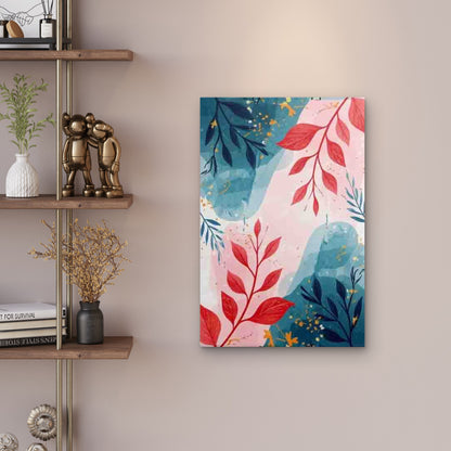 Leaf Dance in Multicolor Metal Print Ready to Hang