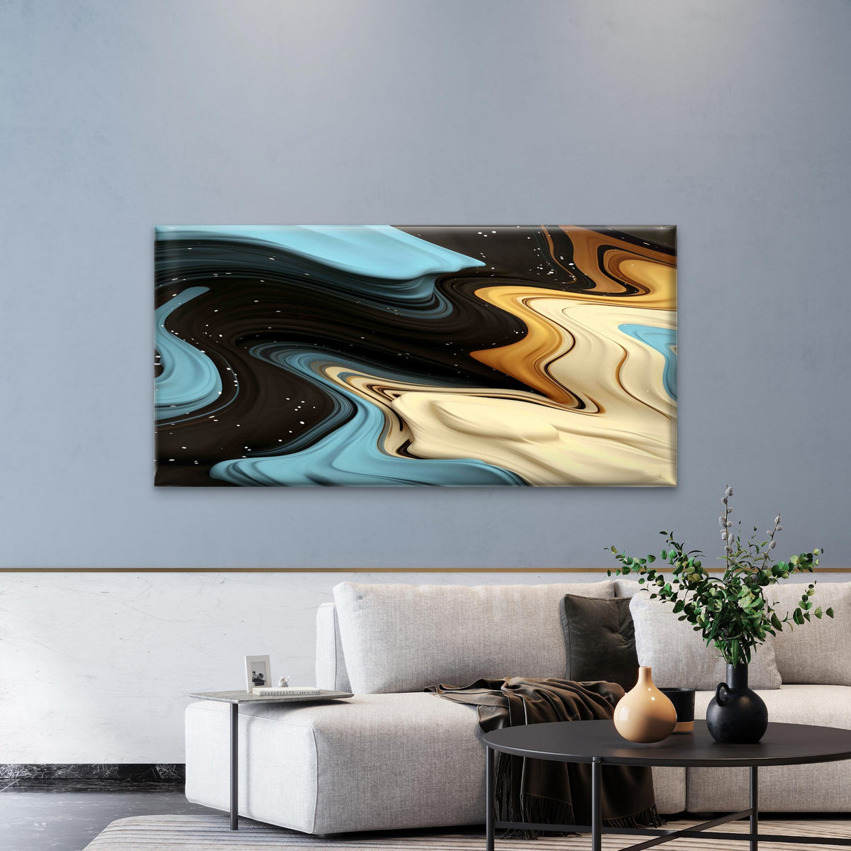 Abstract Ink Art Background Wall Art Canvas Office Home Room Framed 120x60cm