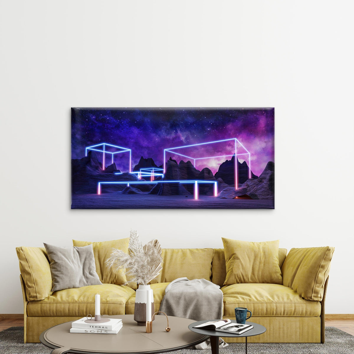 Virtual Reality Landscape Wall Art Canvas Office Home Room Framed 120x60cm