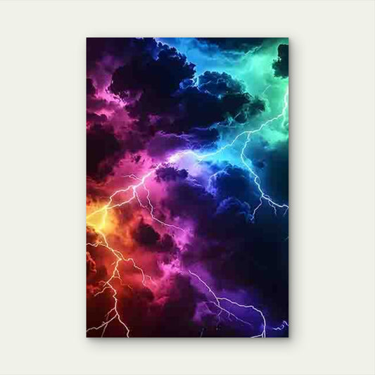 Lightning Bolt & Thunderstorm 60x90cm Metal Print Ready to Hang