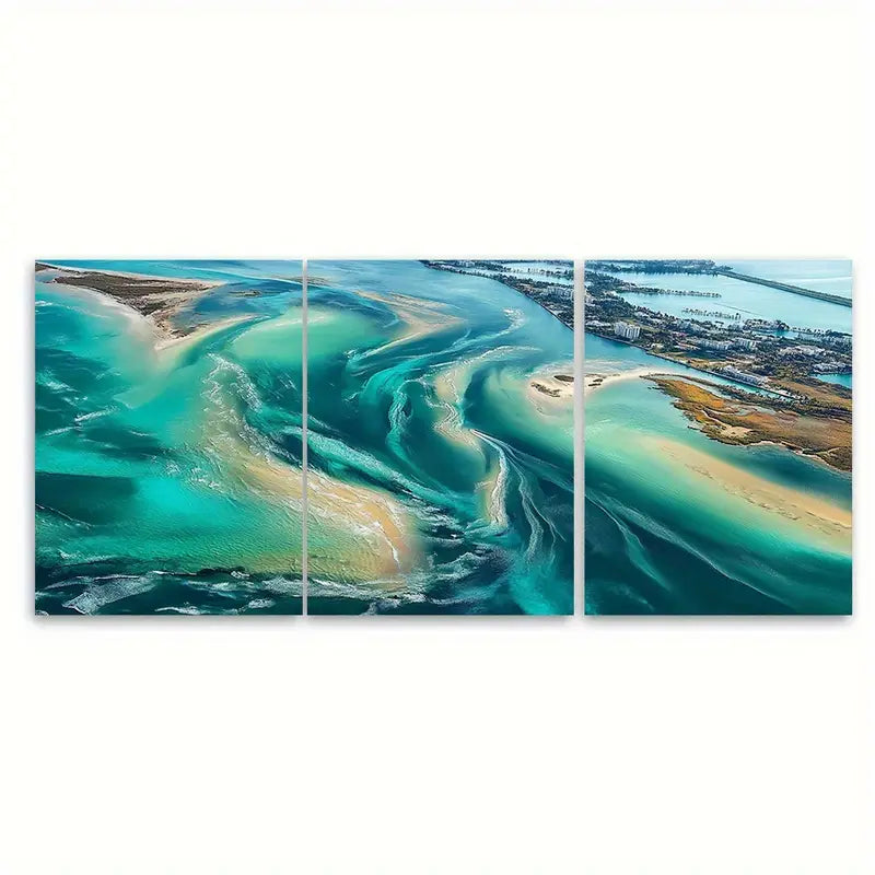 3pcs Fort Lauderdale Florida Coastal Wall Art Set Canvas Framed 60x90cm - High Quality Print 100% Australian Made Wall Canvas Ready to Hang