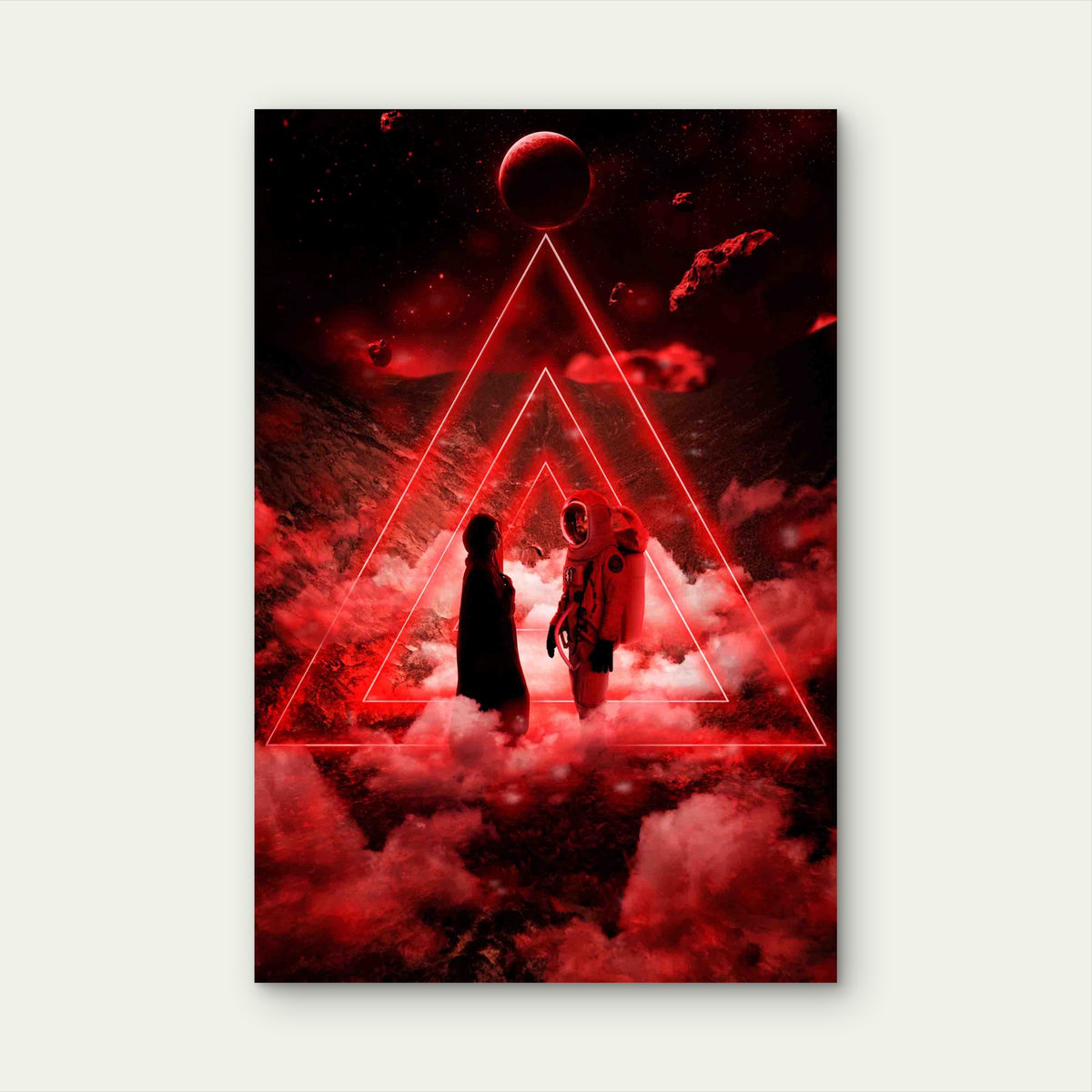 A Surreal Voyage Into The Geometric Void Metal Print Ready to Hang