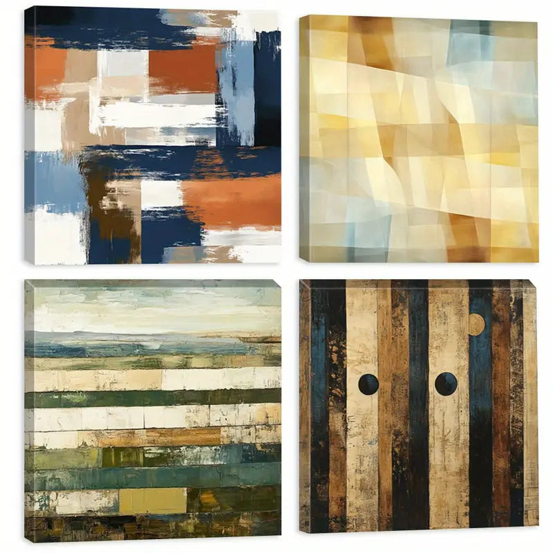 4pcs Deco Style, Floral Pattern B Wall Art Canvas Framed