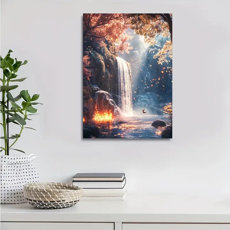 Dreamlike Squirrel Scene with Crystal Clear  40x60cm Metal Print Ready to Hang