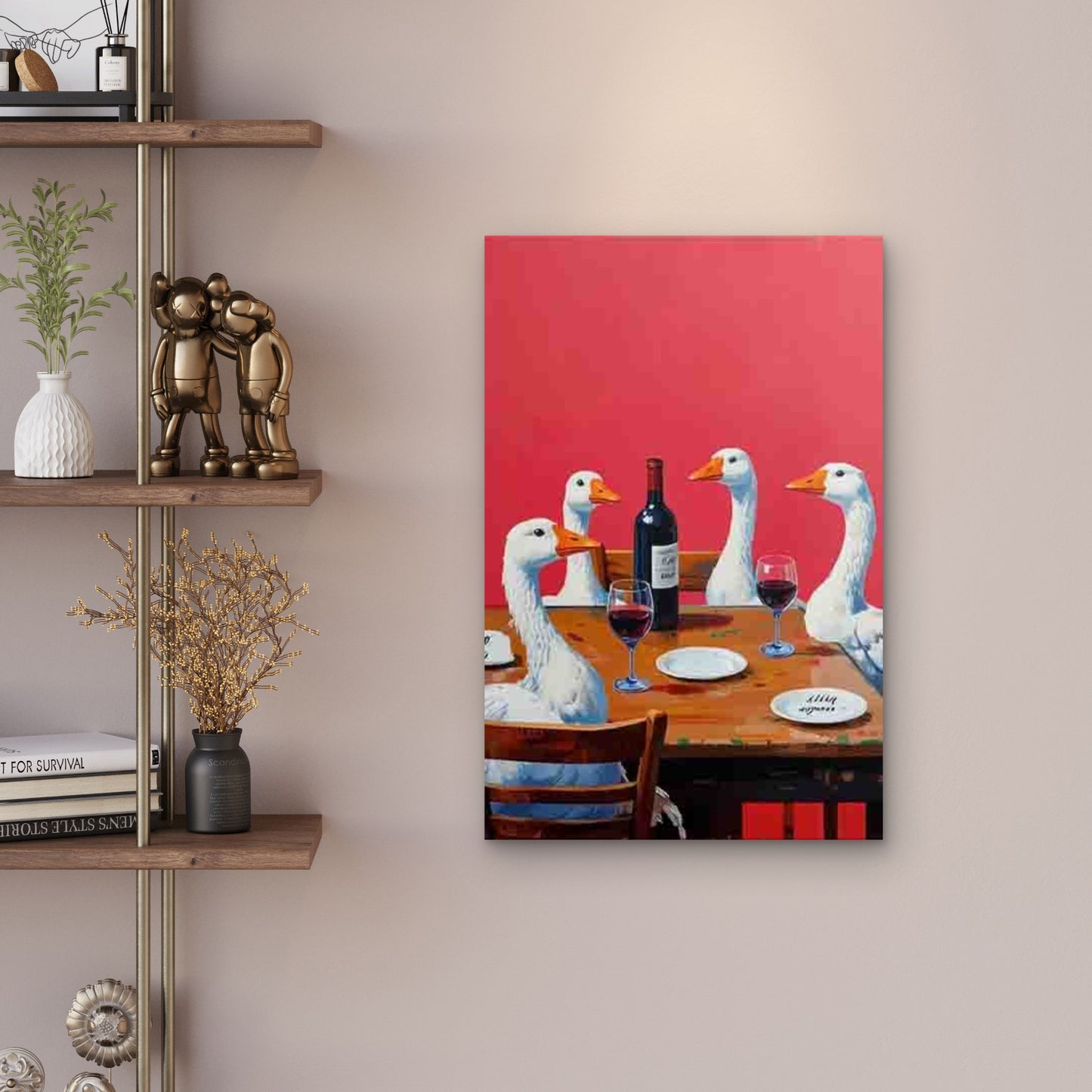 Featuring Geese Wine Tasting 60x90cm Metal Print Ready to Hang