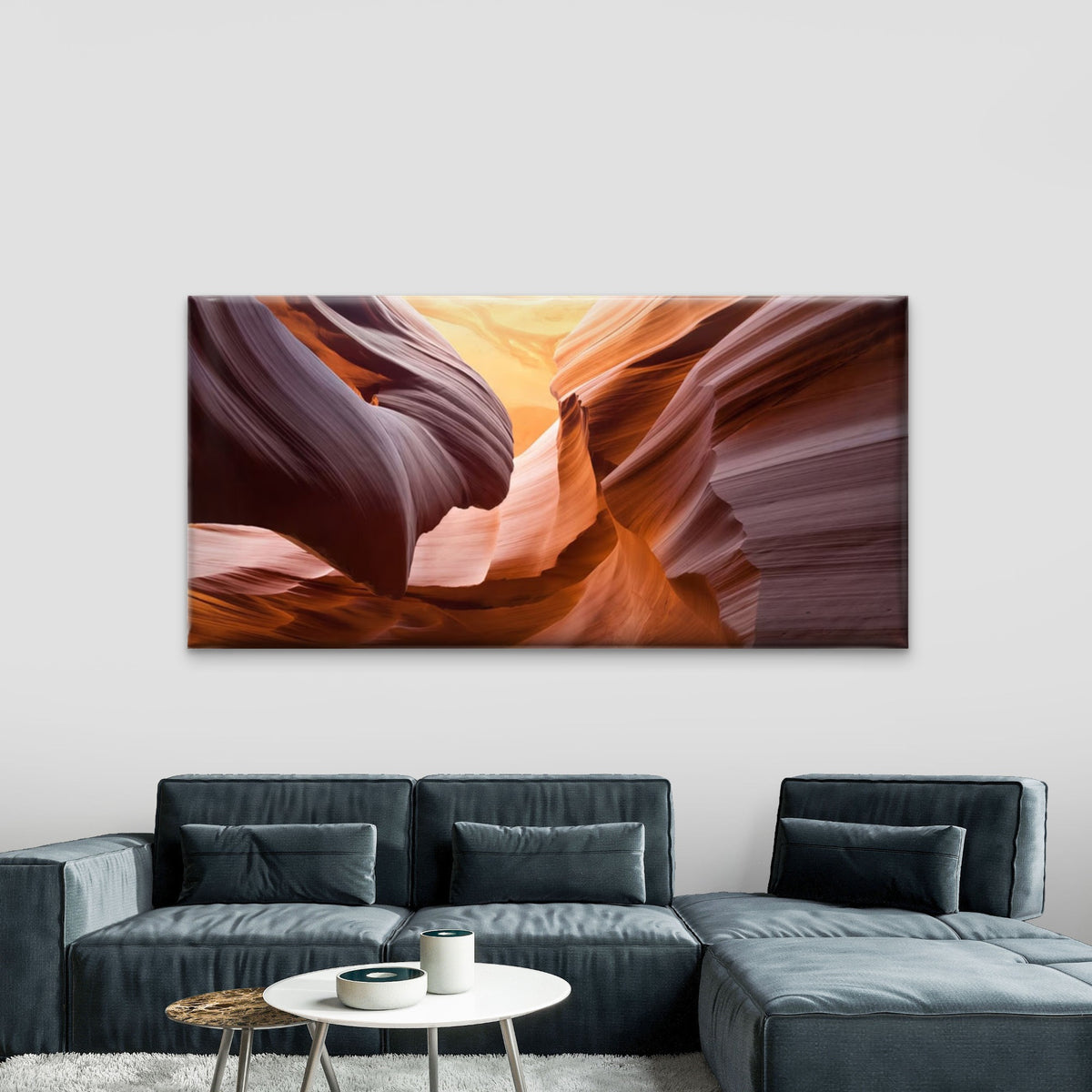 Sandstone Canyon Formations Wall Art Canvas Office Home Room Framed 120x60cm